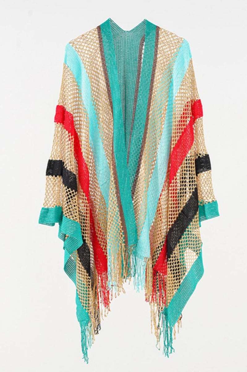 Multicolored Crochet Beach Shaw Coverup